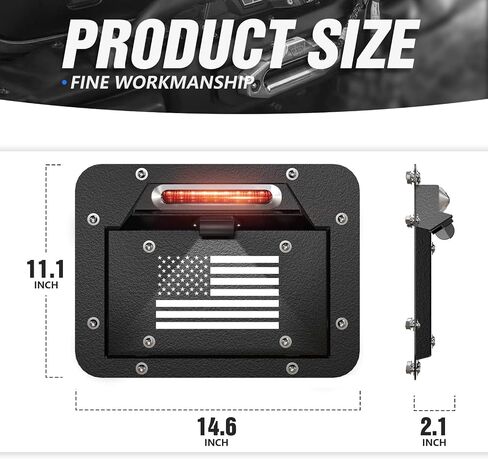 Universal Flip-Up Front License Plate Frame for 10" Hawse Fairlead Mount Compatible with Ford Dodge Chevy Jeep GMC Toyota Honda Pickup Truck & Off-Road Car, Bumper Licence Bracket Holder in Saudi Arabia