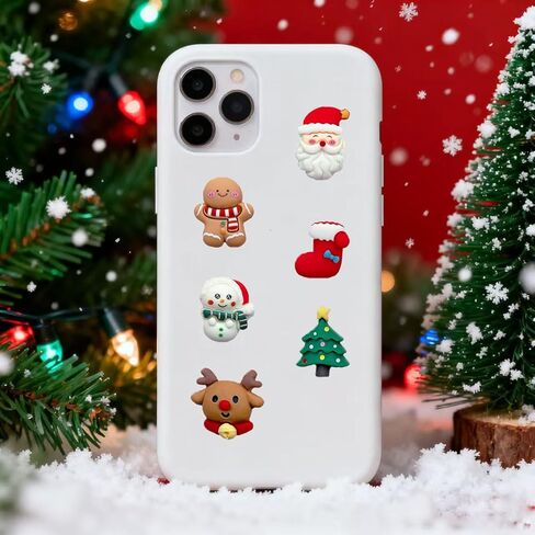 LOPURO Christmas Resin Flatback Charms, 36Pcs Christmas Assorted Craft Resin Ornaments Miniature Ornaments Santa Snowman Tree Bell Slime Supplies for DIY Scrapbooking Jewelry Cell Phone Case in Saudi Arabia