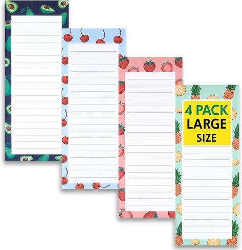 8 Magnetic Notepads – Notepads for Grocery List, Shopping List, To-Do List, Reminders -Strong Magnetic Back- Memo Notepad with Floral Designs | 25 Sheets per Pad 7.5 x 3.5 inch (8 Pack) in Kuwait