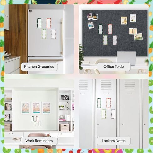 8 Magnetic Notepads – Notepads for Grocery List, Shopping List, To-Do List, Reminders -Strong Magnetic Back- Memo Notepad with Floral Designs | 25 Sheets per Pad 7.5 x 3.5 inch (8 Pack) in Kuwait