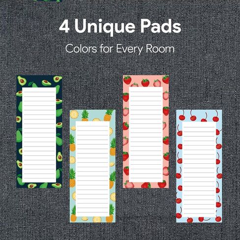 8 Magnetic Notepads – Notepads for Grocery List, Shopping List, To-Do List, Reminders -Strong Magnetic Back- Memo Notepad with Floral Designs | 25 Sheets per Pad 7.5 x 3.5 inch (8 Pack) in Kuwait