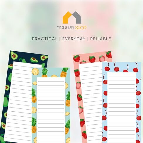 8 Magnetic Notepads – Notepads for Grocery List, Shopping List, To-Do List, Reminders -Strong Magnetic Back- Memo Notepad with Floral Designs | 25 Sheets per Pad 7.5 x 3.5 inch (8 Pack) in Kuwait