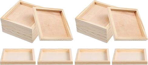 WINOMO 6Pcs Puzzle Blocks Tray, Unfinished Wood Serving Tray for Weddings Home Decor& Craft Projects Art Supply in Kuwait