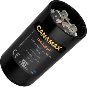 Canamax Premium 108-130 uf/MFD 110-125 VAC ±20% Volts Round Start Capacitor 50/60 Hz AC Electric - Exact Fit for Single-Phase Electric Motors in Saudi Arabia
