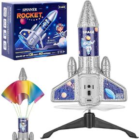 VisionX Rocket Launcher for Kids, 2nd Gen Improved Design, Launch Up to 200ft, Auto-Launch Rocket Toy with Parachute, Outdoor Toys for Ages 5-13, for Boys & Girls, Black in Kuwait