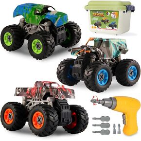 Take Apart Monster Truck Toys for Kids 3 4 5 6 7 8 Year Old Boys, STEM Educational Building Toys with Electric Drill & Storage Box Gift Birthday Christmas for Boys Girls Kids Toddlers in Kuwait
