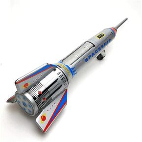 Charmgle Rocket Toy Tinplate Figure Toys Push and Go Friction Rocket Launcher Toy Table Office Ornaments Adults Collection Birthday Gifts in Saudi Arabia