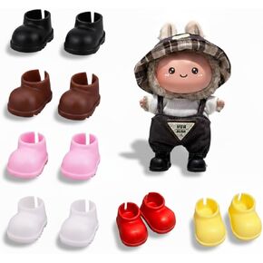 أحذية دمية للدمى الفنية مقاس 17 سم، إكسسوارات أحذية صغيرة لطيفة متوافقة مع سلسلة Labubu أثناء الجلوس، مثالية للارتداء والعرض، ملحقات الدمى للعشاق وهواة الجمع (لا تتضمن الدمية) in Kuwait