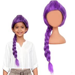 Purple Braid Wig for Kids Girls Light Purple Wig Long Braids Wigs Hair Cosplay Costume Party Wigs 12 Years Old or Up in Saudi Arabia