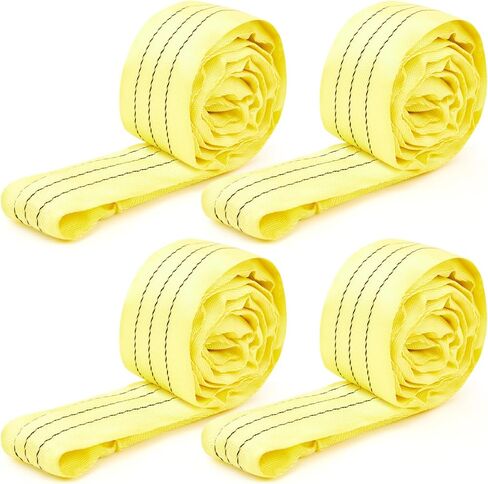 4 قطع من أشرطة رفع البوليستر لرفع الأشياء شديدة التحمل، حبال رفع مستديرة لا نهاية لها من البوليستر لرفع البضائع القطر 5300 رطل، سعة رأسية 4240 رطل، سلة 10600 رطل (4 أقدام) in Kuwait