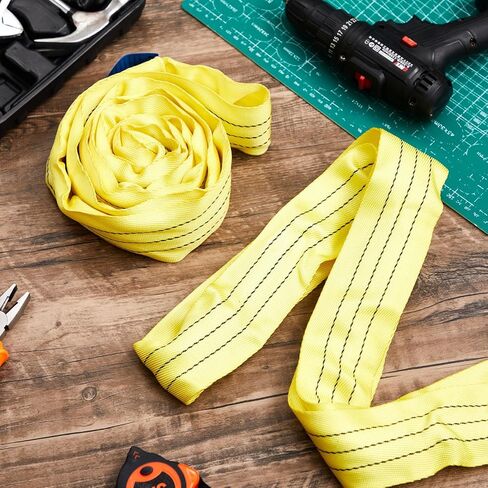 4 قطع من أشرطة رفع البوليستر لرفع الأشياء شديدة التحمل، حبال رفع مستديرة لا نهاية لها من البوليستر لرفع البضائع القطر 5300 رطل، سعة رأسية 4240 رطل، سلة 10600 رطل (4 أقدام) in Kuwait