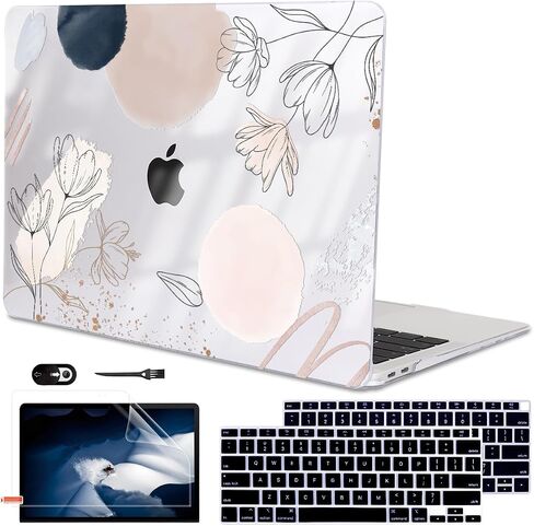 Compatible with MacBook Air 13 inch Case 2022 2021 2020 2019 2018 for Mac A2337 M1 A2179 A1932 Cover Touch ID, Crystal Colorful Lion Plastic Laptop Hard Shell Keyboard Skin Screen Protector in Kuwait