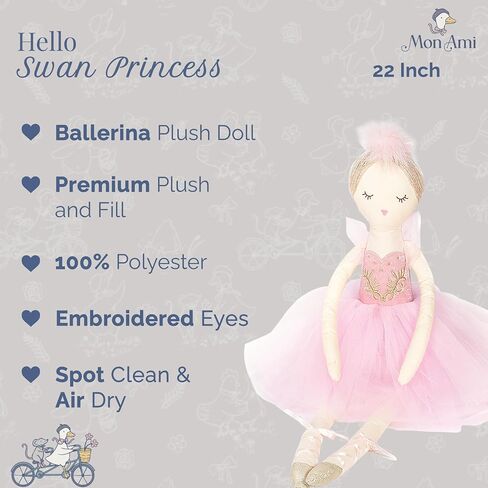 Mon Ami Cute Pink Swan Plush Doll, 20 inches in Kuwait