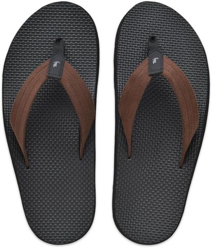 Island Slipper MAUKA Men's Ultrasuede Rubber Sandal (11, BLACK) in Kuwait