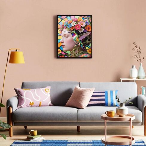 yvkew 5d diamond painting beauty bird bird creative craft craft craft reoft project project medialist rection style style canvas material material colorful clatful on yellow roses 12x16 inch in Saudi Arabia