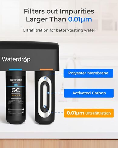 Waterdrop WD-10CT Under Sink Water Filter, Replacement for Waterdrop TSA & TSB 3-stage Under Sink Water Filter System in Kuwait
