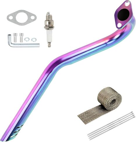 مخرج مركز أنابيب العادم المطورة متوافق مع COLEMAN CT100U CC100X MASSIMO MB100 F-RP GMB100 RASCAL LITE MINI BIKE PREDATOR 79CC 98CC 99CC 3.0HP 154F محرك أجزاء أسود in Kuwait