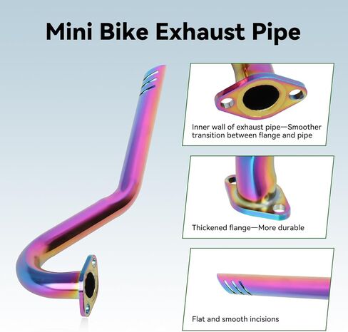 مخرج مركز أنابيب العادم المطورة متوافق مع COLEMAN CT100U CC100X MASSIMO MB100 F-RP GMB100 RASCAL LITE MINI BIKE PREDATOR 79CC 98CC 99CC 3.0HP 154F محرك أجزاء أسود in Kuwait
