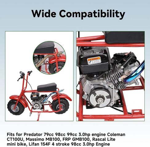 مخرج مركز أنابيب العادم المطورة متوافق مع COLEMAN CT100U CC100X MASSIMO MB100 F-RP GMB100 RASCAL LITE MINI BIKE PREDATOR 79CC 98CC 99CC 3.0HP 154F محرك أجزاء أسود in Kuwait