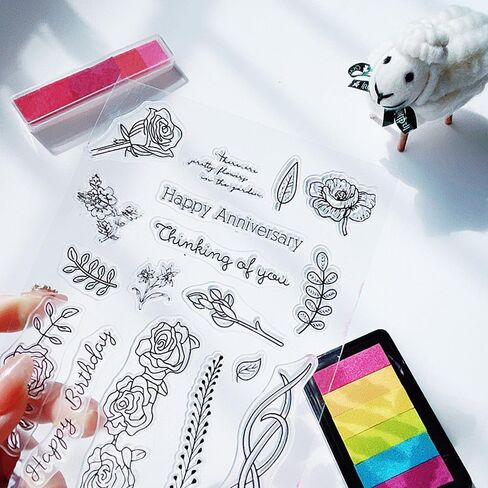 Spring 8pcs Summer Autumn Foliage Leaves Clear Stamps for Card Making Decoration DIY Scrapbooking,Summer Leaf Silicone Transparent Seal Clear Stamps for Embossing Album Decor Craft. in Kuwait