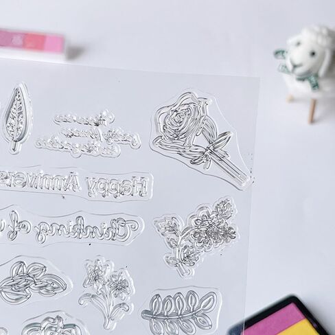 Spring 8pcs Summer Autumn Foliage Leaves Clear Stamps for Card Making Decoration DIY Scrapbooking,Summer Leaf Silicone Transparent Seal Clear Stamps for Embossing Album Decor Craft. in Kuwait