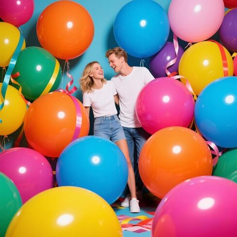18 Inch Black Balloons 12 Pack Large Latex Party Balloons in Kuwait