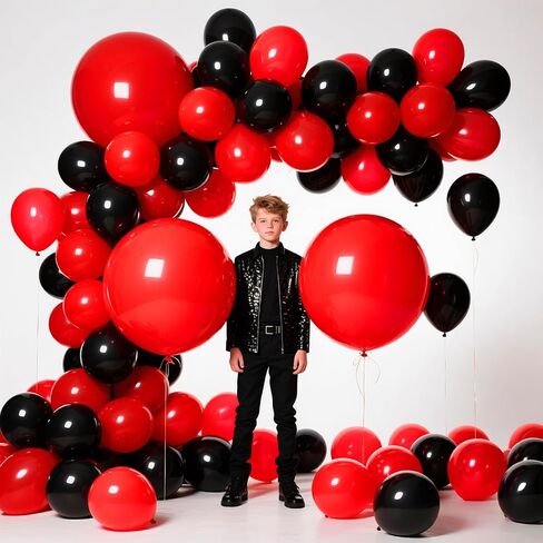18 Inch Black Balloons 12 Pack Large Latex Party Balloons in Kuwait