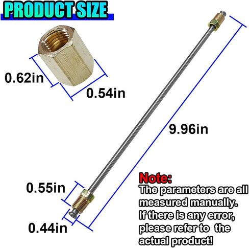 3pcs 3/16 "مجموعة خط الفرامل مع تركيبات ، ومرنة 16" خطوط الفرامل الطويلة من الفولاذ المقاوم للصدأ مع مشاعل مزدوجة مقلوبة وجوز الأنبوب القياسي ، إصلاح الكبح العالمي (16 بوصة) in Kuwait