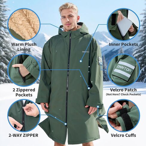 Owntop Swim Parka Kids Adult | Waterproof & Sherpa Lining | Velcro Arm Patch | Oversized Hooded Surf Poncho Changing Robe in Saudi Arabia