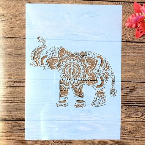 TIAMECH A4 Reusable Wooden Texture Stencil for Painting - Wood Grain Layering Template, DIY Wall Art, Furniture, Scrapbook & Crafts (8.3x11.7inch) in Kuwait