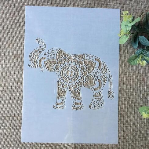 TIAMECH A4 Reusable Wooden Texture Stencil for Painting - Wood Grain Layering Template, DIY Wall Art, Furniture, Scrapbook & Crafts (8.3x11.7inch) in Kuwait