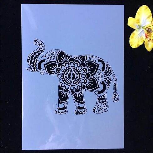 TIAMECH A4 Reusable Wooden Texture Stencil for Painting - Wood Grain Layering Template, DIY Wall Art, Furniture, Scrapbook & Crafts (8.3x11.7inch) in Kuwait