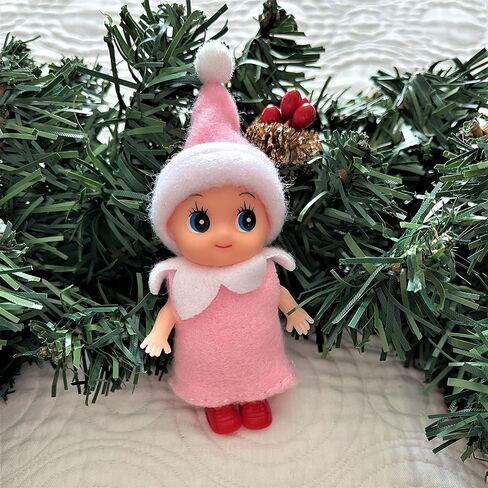 Munchkins and Doodlebugs Toddler Elf - Full Body Real Elves - Miniature Elfs - Tiny Elf - Red Baby Blue Green Yellow (Orange Wearing Dress) in Saudi Arabia