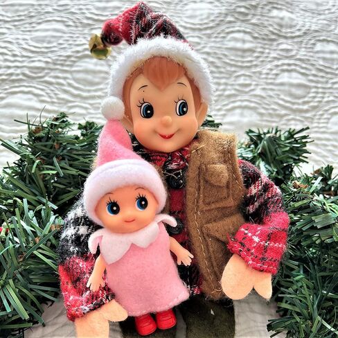 Munchkins and Doodlebugs Toddler Elf - Full Body Real Elves - Miniature Elfs - Tiny Elf - Red Baby Blue Green Yellow (Orange Wearing Dress) in Saudi Arabia