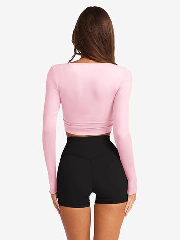 Laslulu Womens Tie Tie Top Front Tops Long Sleeve Bolero تجاهل محصول Cardigan Yoga Ballet التستر على Tops Pilates Outfits in Kuwait