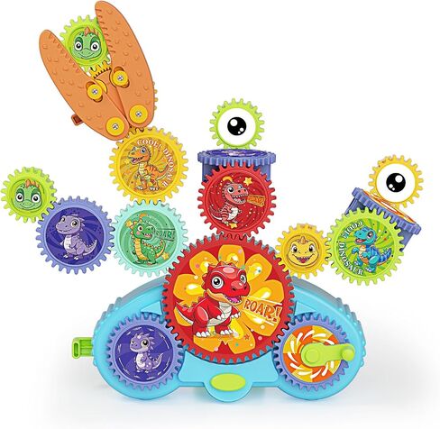 ألعاب STEM Gears للأطفال بعمر 3 سنوات فما فوق، مكعبات بناء تعليمية إبداعية، مجموعة ألعاب بناء تعليمية 18 قطعة، وضع مزدوج كهربائي ويدوي، مجموعة ألعاب متعددة الاستخدامات هدية للأولاد والبنات in Saudi Arabia