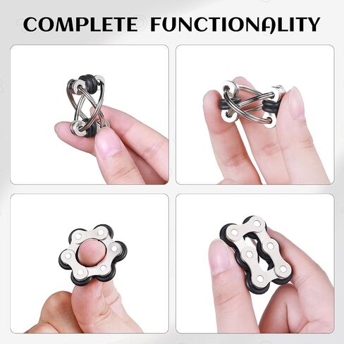 8Pcs Sensory Fidget Toys with Fidget Spinner Anxiety Toys Acupressure Rings Bike Chain Marble Mesh and Flippy Chain Desk Fidgets Quiet Toys for Autism,Easter Toys for Teens Adults Boys & Girls in Saudi Arabia