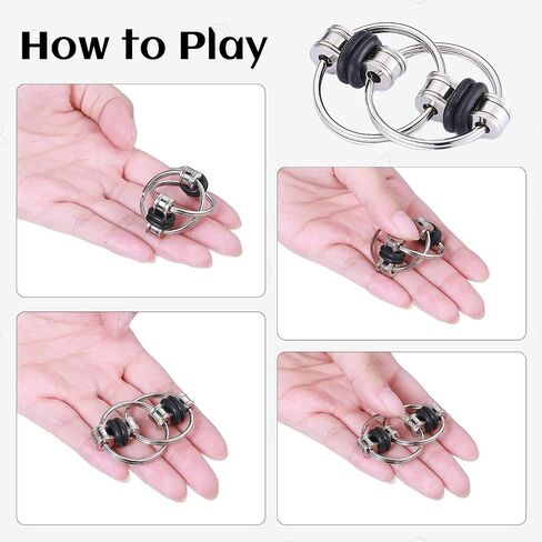 8Pcs Sensory Fidget Toys with Fidget Spinner Anxiety Toys Acupressure Rings Bike Chain Marble Mesh and Flippy Chain Desk Fidgets Quiet Toys for Autism,Easter Toys for Teens Adults Boys & Girls in Saudi Arabia