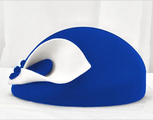 ORIDOOR Women Vintage 100% Wool Felt Flowers Bucket Cloche Bowler Hat Church Wedding Beret Hat in Kuwait