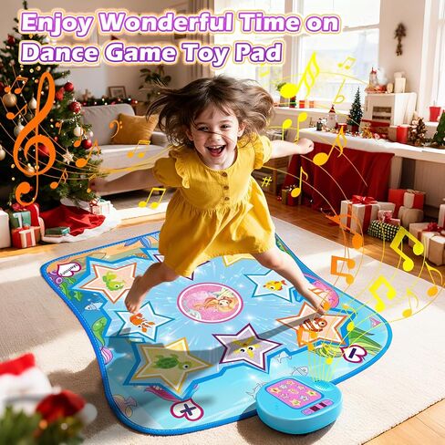 سجادة الرقص، لوحة ألعاب الرقص بطابع المحيط مع أضواء LED، هدية للأطفال البنات من 3 إلى 12 عامًا، حجم قابل للتعديل، موسيقى مدمجة، 5 مستويات تحدي، بساط لعب إيقاعي غير قابل للانزلاق وقابل للطي in Kuwait
