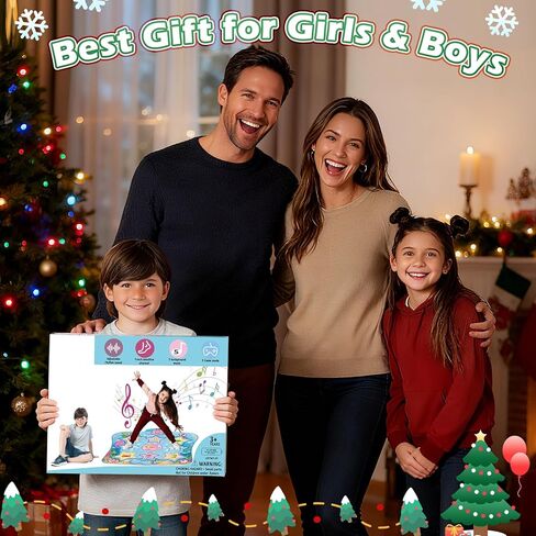 سجادة الرقص، لوحة ألعاب الرقص بطابع المحيط مع أضواء LED، هدية للأطفال البنات من 3 إلى 12 عامًا، حجم قابل للتعديل، موسيقى مدمجة، 5 مستويات تحدي، بساط لعب إيقاعي غير قابل للانزلاق وقابل للطي in Kuwait