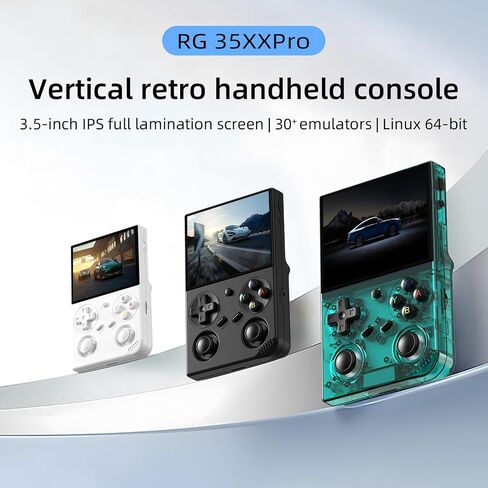 RG35XX Pro Retro Handheld Game Console , RG 35XXPro Support HDMI TV Output 5G WiFi Bluetooth 4.2 , 3.5 Inch IPS Screen Linux System Built-in 64G TF Card 4353 Games(Transparent Teal-New) in Kuwait