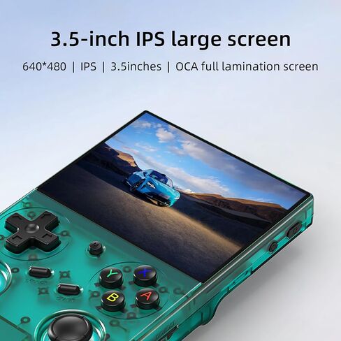 RG35XX Pro Retro Handheld Game Console , RG 35XXPro Support HDMI TV Output 5G WiFi Bluetooth 4.2 , 3.5 Inch IPS Screen Linux System Built-in 64G TF Card 4353 Games(Transparent Teal-New) in Kuwait