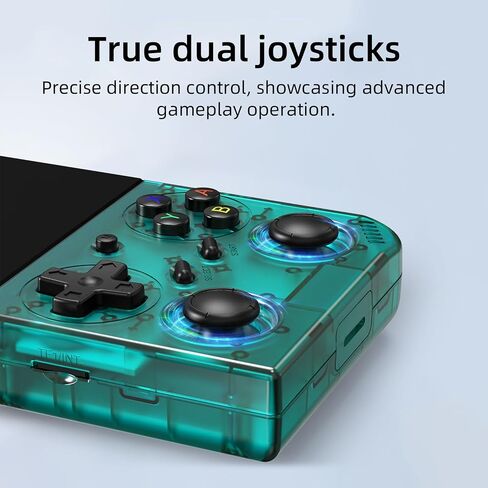 RG35XX Pro Retro Handheld Game Console , RG 35XXPro Support HDMI TV Output 5G WiFi Bluetooth 4.2 , 3.5 Inch IPS Screen Linux System Built-in 64G TF Card 4353 Games(Transparent Teal-New) in Kuwait