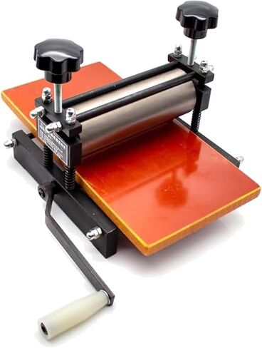 Printmaking Rubbing Machine, Manual Etching Printing Press with Metal Roller, Letterpress Gravure Rubbing Tool with Handle, Print Width 16CM, for Block Monotype Printing and Etching in Saudi Arabia