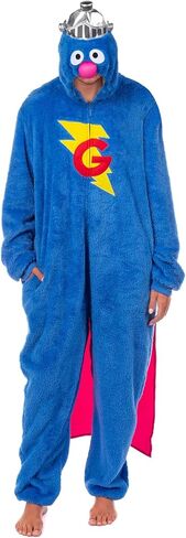 Sesame street character Union Union Suit Kigurumi Hooded 1 قطعة بيجاما للنساء (Cookie Monster ، XX-Small/X-Small) in Kuwait