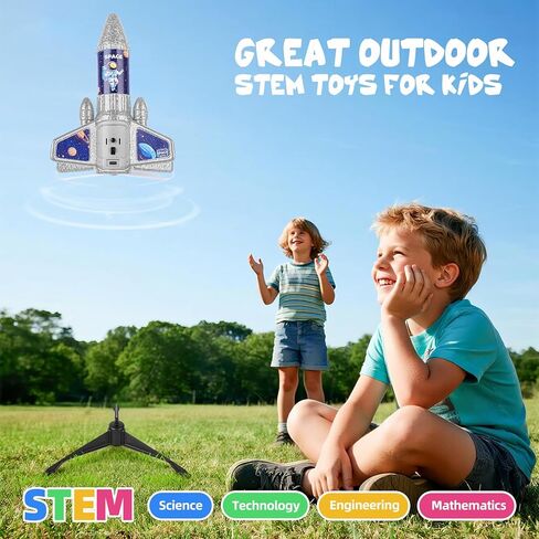 VisionX Rocket Launcher for Kids, 2nd Gen Improved Design, Launch Up to 200ft, Auto-Launch Rocket Toy with Parachute, Outdoor Toys for Ages 5-13, for Boys & Girls, Black in Kuwait