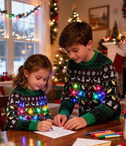 CuteMile Kids Boy Sweatly Christmas Sevents Size 5-14 Girls Light Up Xmas Sendents for Party in Kuwait