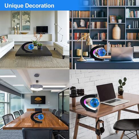 Flagest Magnetic Levitation Floating Globe, Levitating C Shape Globe with LED Lights for Education Home Office Desk Bookshelf Decor, Holiday Anniversary Creative Gift(3.3 Inches) in Saudi Arabia