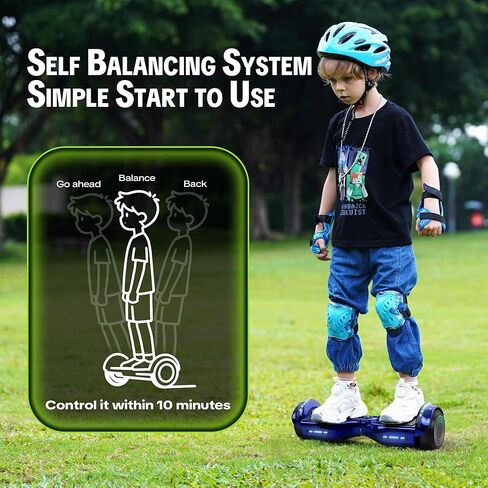 HOVERSTAR hoverboard High intensity headlights and LED running lights hooverboard wireless built in Bluetooth speaker None-Slip Footpad hoover boards for a 7-12 year old Easy and quick learning Comply with US UL Safety standard None-Slip Footpad in Kuwait